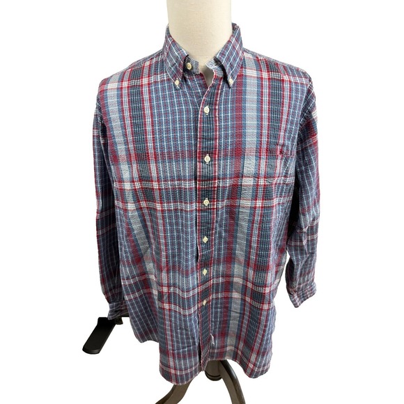 Ralph Lauren Other - Ralph Lauren The Big Shirt Mens Large Blue Red Plaid Mens Large
